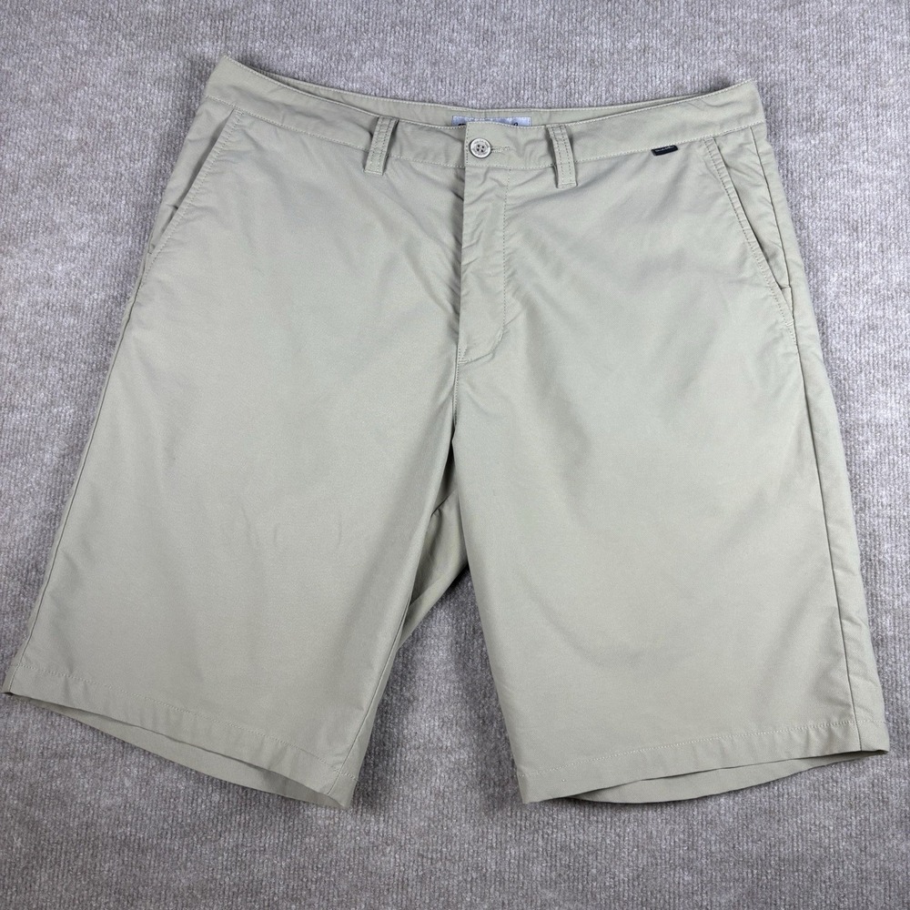 TravisMathew Golf Shorts Mens 36 Khaki Beige Performance Stretch Chino 10.5"